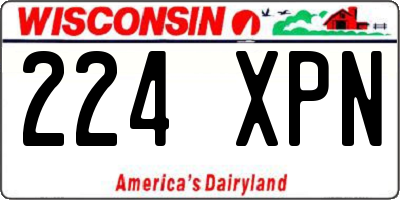 WI license plate 224XPN
