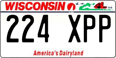 WI license plate 224XPP