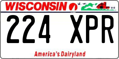 WI license plate 224XPR