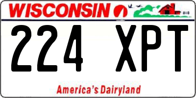 WI license plate 224XPT