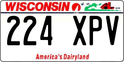 WI license plate 224XPV