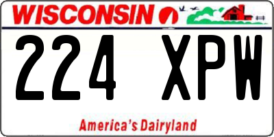 WI license plate 224XPW