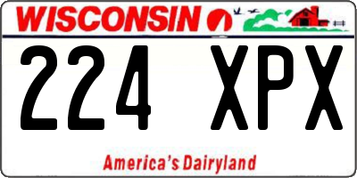WI license plate 224XPX