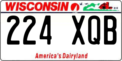 WI license plate 224XQB