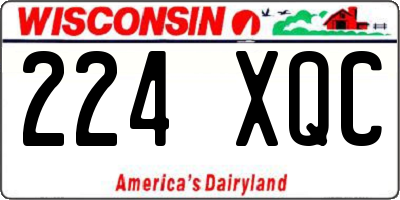 WI license plate 224XQC