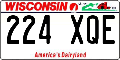 WI license plate 224XQE