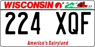 WI license plate 224XQF