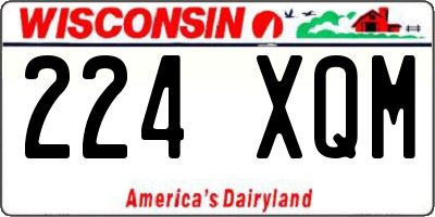 WI license plate 224XQM