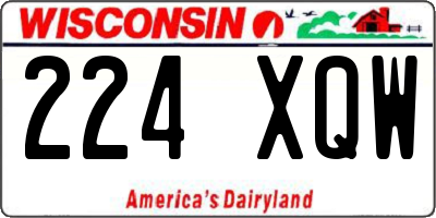 WI license plate 224XQW