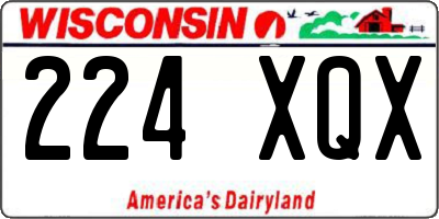 WI license plate 224XQX