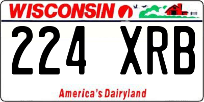 WI license plate 224XRB