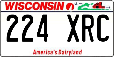 WI license plate 224XRC