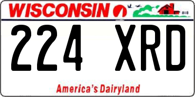 WI license plate 224XRD