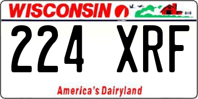WI license plate 224XRF