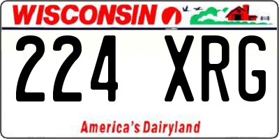 WI license plate 224XRG