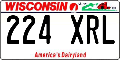 WI license plate 224XRL