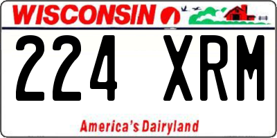 WI license plate 224XRM