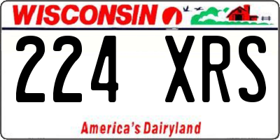 WI license plate 224XRS