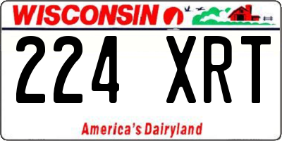 WI license plate 224XRT