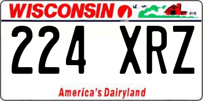 WI license plate 224XRZ