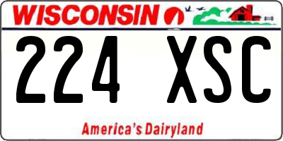 WI license plate 224XSC