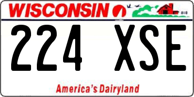 WI license plate 224XSE