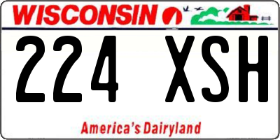 WI license plate 224XSH