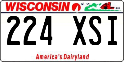 WI license plate 224XSI