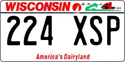 WI license plate 224XSP