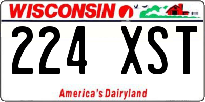 WI license plate 224XST