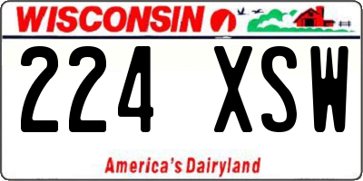 WI license plate 224XSW