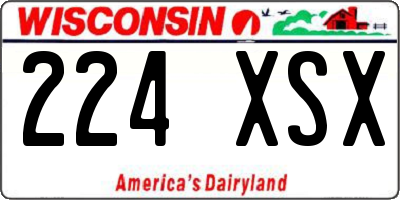 WI license plate 224XSX
