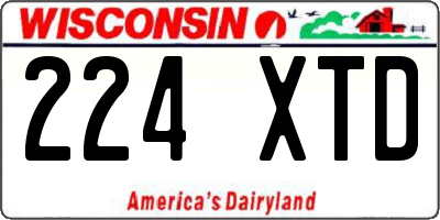 WI license plate 224XTD