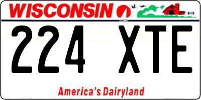 WI license plate 224XTE