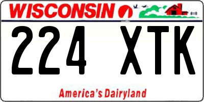 WI license plate 224XTK