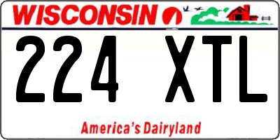 WI license plate 224XTL