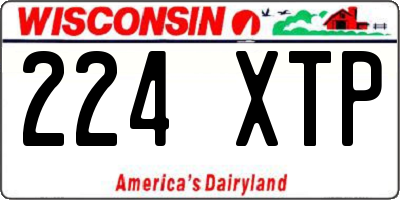 WI license plate 224XTP