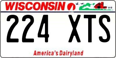 WI license plate 224XTS