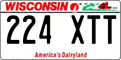 WI license plate 224XTT