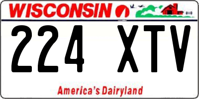 WI license plate 224XTV