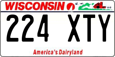 WI license plate 224XTY