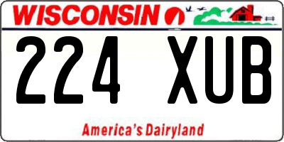WI license plate 224XUB