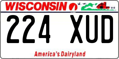 WI license plate 224XUD
