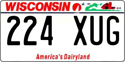 WI license plate 224XUG