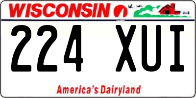 WI license plate 224XUI
