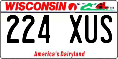 WI license plate 224XUS