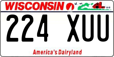 WI license plate 224XUU