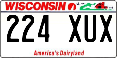 WI license plate 224XUX