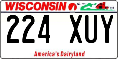 WI license plate 224XUY