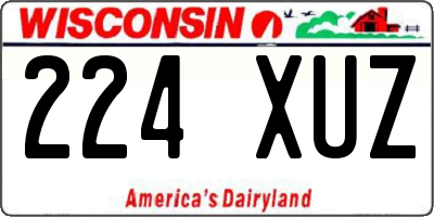 WI license plate 224XUZ